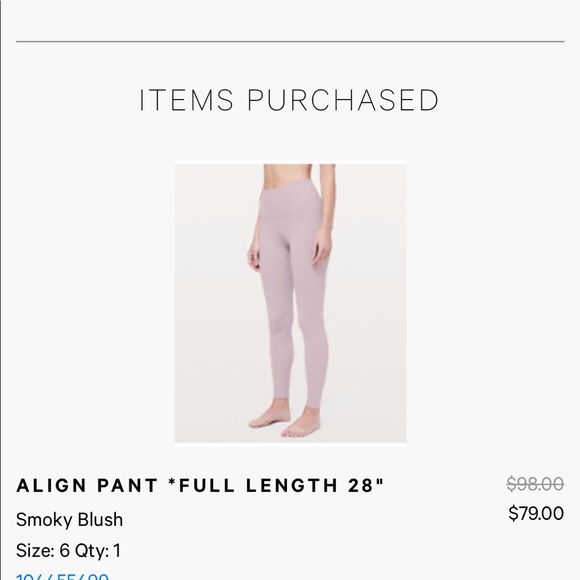 Lululemon Align 28” legging in Smokey blush - Picture 6 of 6